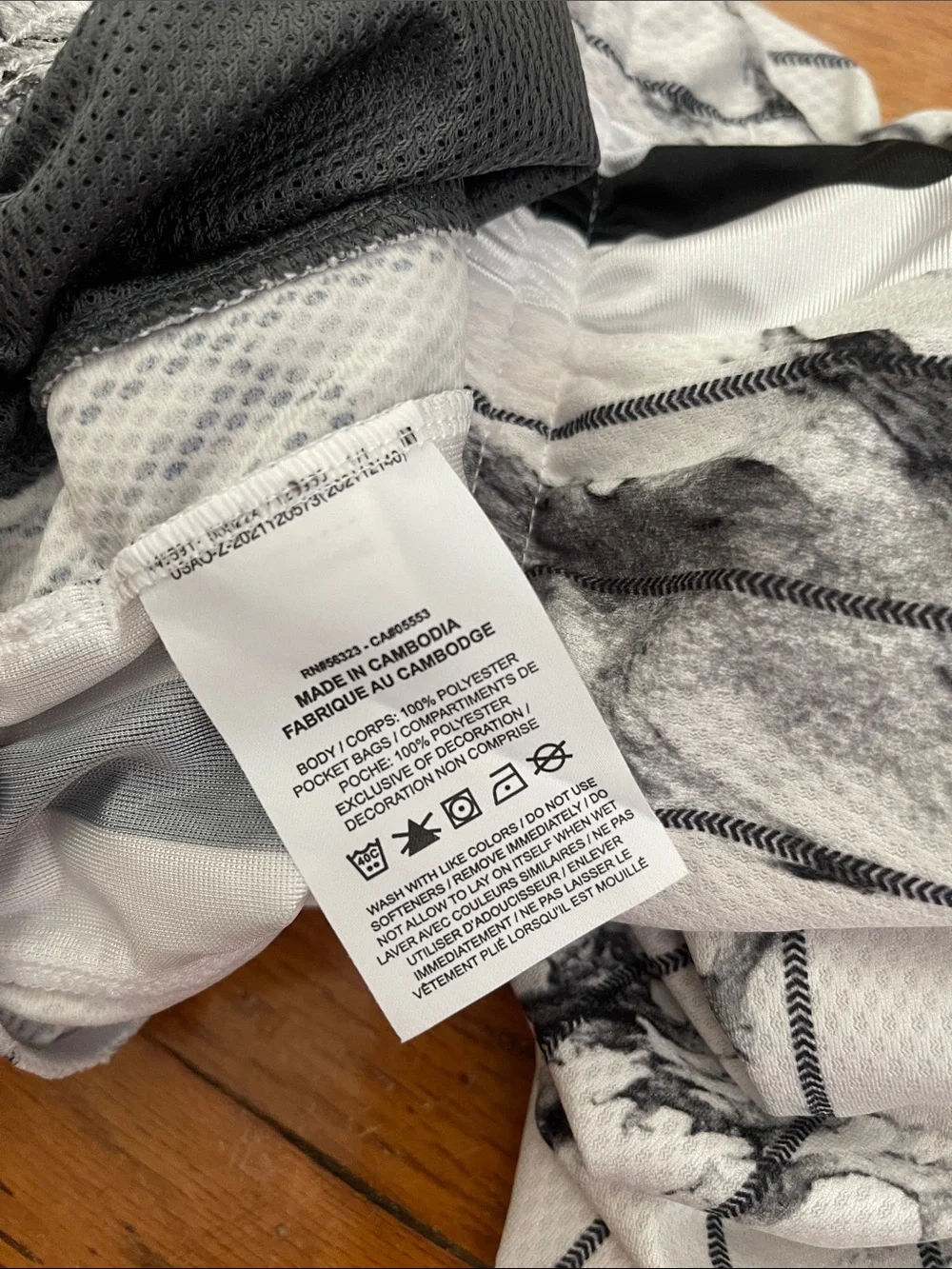 Nike Youth White Marble-Print Basketball Shorts